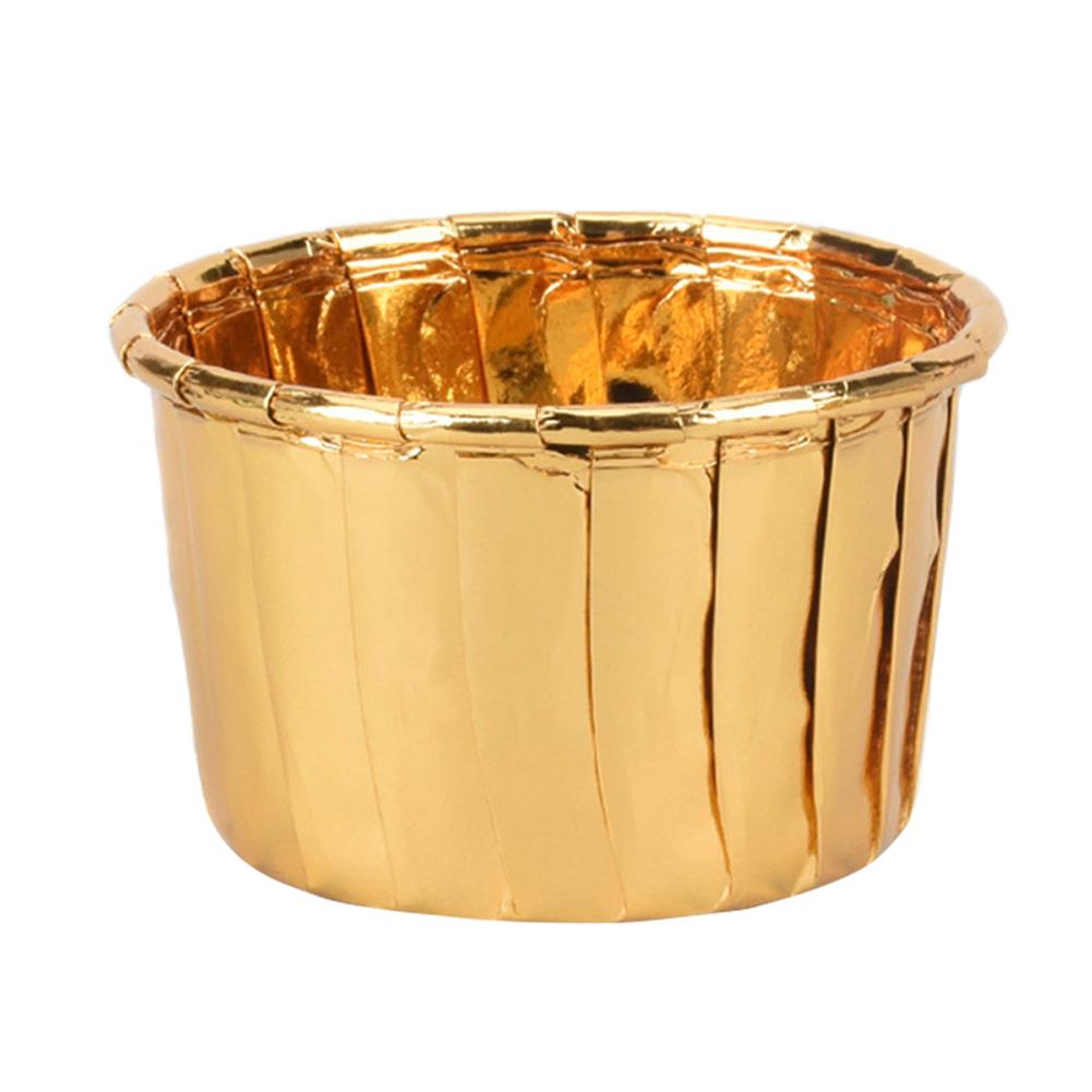 50/100pcs Aluminum Foil Cupcake Paper Cup Muffin Cupcake Liner Oilproof Cupcake Liner Baking Cup Paper Cups Kitchen Accessories