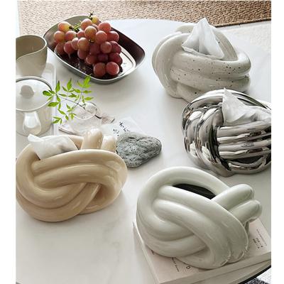 Cutie de șervețele din ceramică Extractor de hârtie Nod de lână Minge de înfășurare Suport pentru prosoape de hârtie Depozitare de birou Ornamente ceramice Suport șervețel