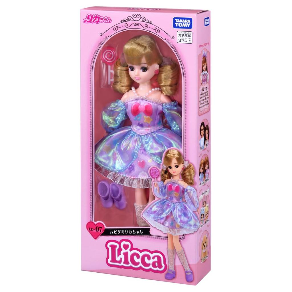 Takara Tomy Licca-chan Doll LD-07 Dress-up Playset Happy Gummy for Ages 3 and Up