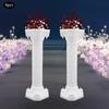 4Pcs Wedding Roman Columns, White Striped European Style Roman Pillars for Party Decor, Floral Arrangement, Indoor Outdoor Event