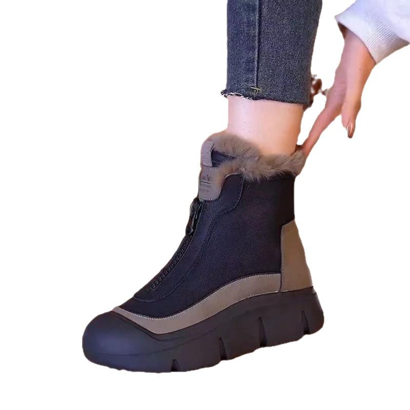 Winter neue Baumwollschuhe Plateau bequem leicht Reißverschluss Outdoor Täglich Warme Stiefel
