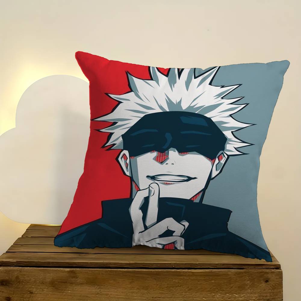 Satoru Gojo Anime Jujutsu Kaisen Pillow Gift Home Office Decoration Bedroom Sofa Car Cushion Cover Case 45X45