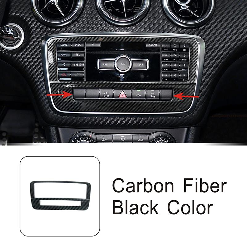 Console CD Panel Frame Decoration Carbon Pattern Trim For Mercedes Benz A Class W176 GLA X156 CLA C117 2013-2018 Car Accessories