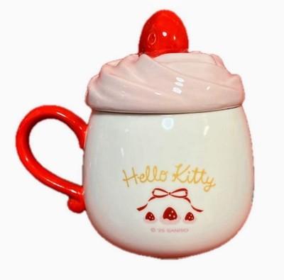 Roztomilý Sanrio Japonsko Hello Kitty jahodový šlehaný dort hrnek Od