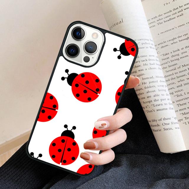 11 Colorful Ladybugs Phone Case Back Cover for iPhone 17 Air 16 15 14 13 11 12 Pro Max Plus Fundas Coque