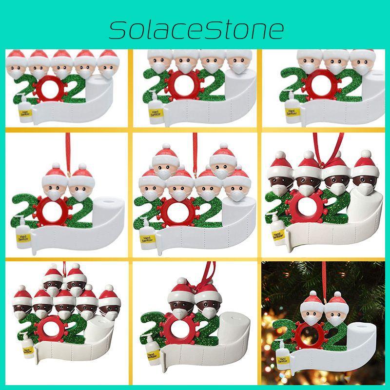 2020 Xmas Christmas Tree Hanging Ornaments With Diy Family Name Santa Pendants