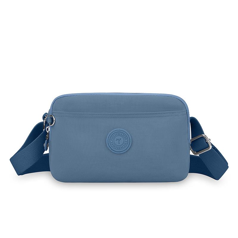 Nylonová crossbody taška s více kapsami, dámská lehká malá taška přes rameno