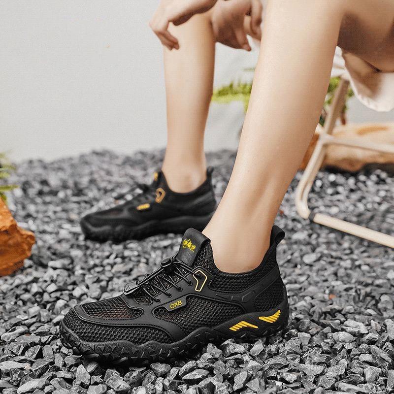 Men's Summer Breathable Mesh Soft Sole Non-Slip Low-Top Casual Outdoor Hiking Water Shoes.
