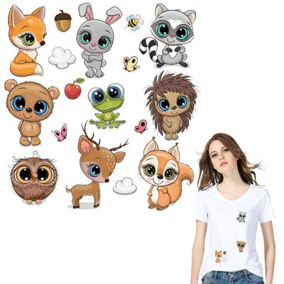 9 pezzi/set Patch termoadesive animali per animali domestici Bambini Vestiti Toppe Termopressa Applicate Adesivi T-Shirt Felpe con cappuccio Adesivi fai da te Bambino