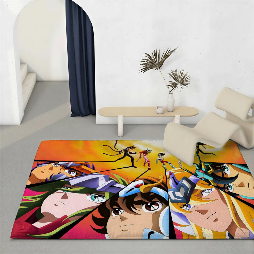 

Anime S Saint Seiya Floor Mat Eco Friendly Flannel Doormat Non Slip Odorless Soft Short Plush Indoor Floor Rug 50x80cm
