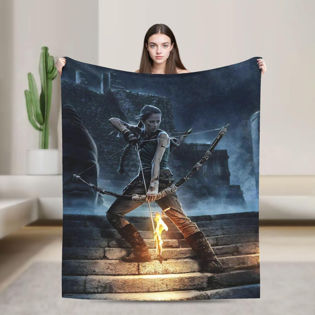 T-Tomb Raiders Plush Blanket Kids Flannel Throw Blanket For Home Decor Soft Custom Quality Bedspread Gift