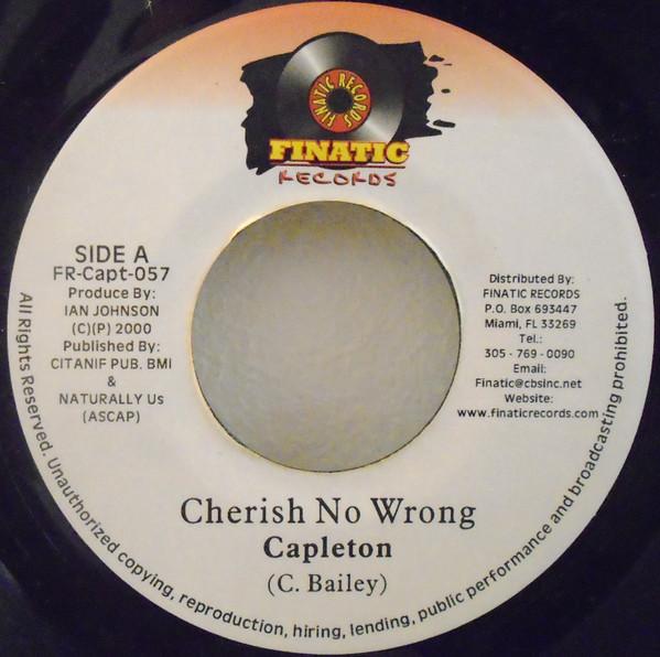 

7inch Record CAPLETON / MILITARY MAN - Cherish No Wrong / Love Rasta FRCAPT057 Finatic Records 2000 US Reggae, Ska & Dub Used