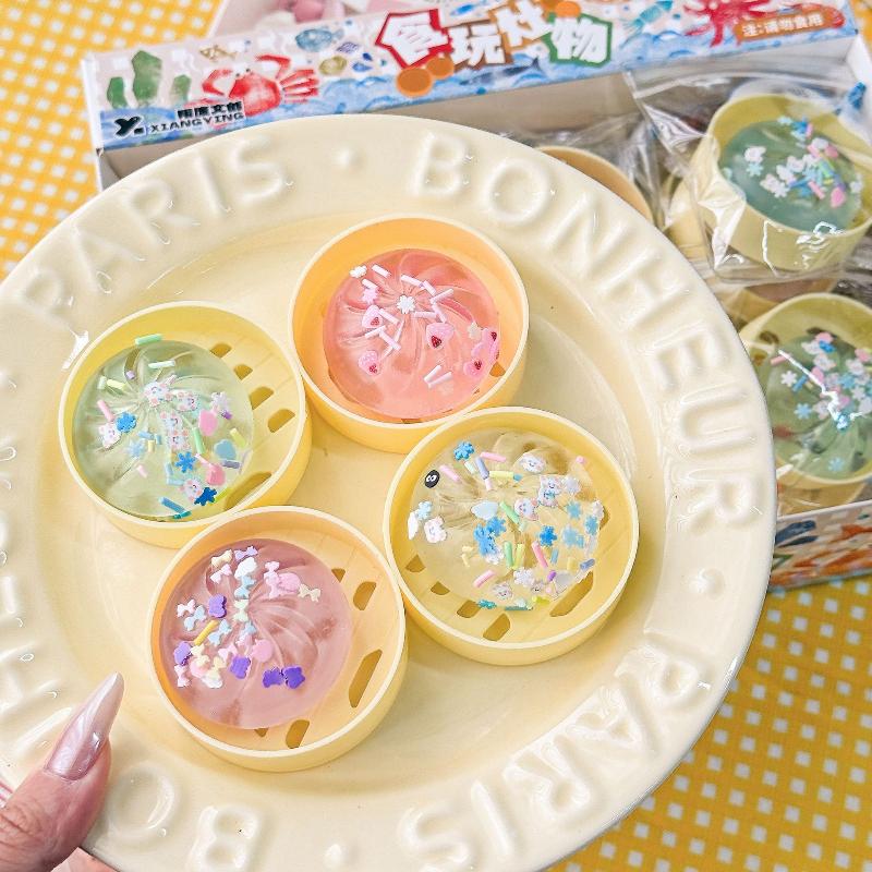 Steamed Bun Squishy Toys Set for Anxiety Relief Slow Rising Mini Squeezable Steamer Gift for Kids