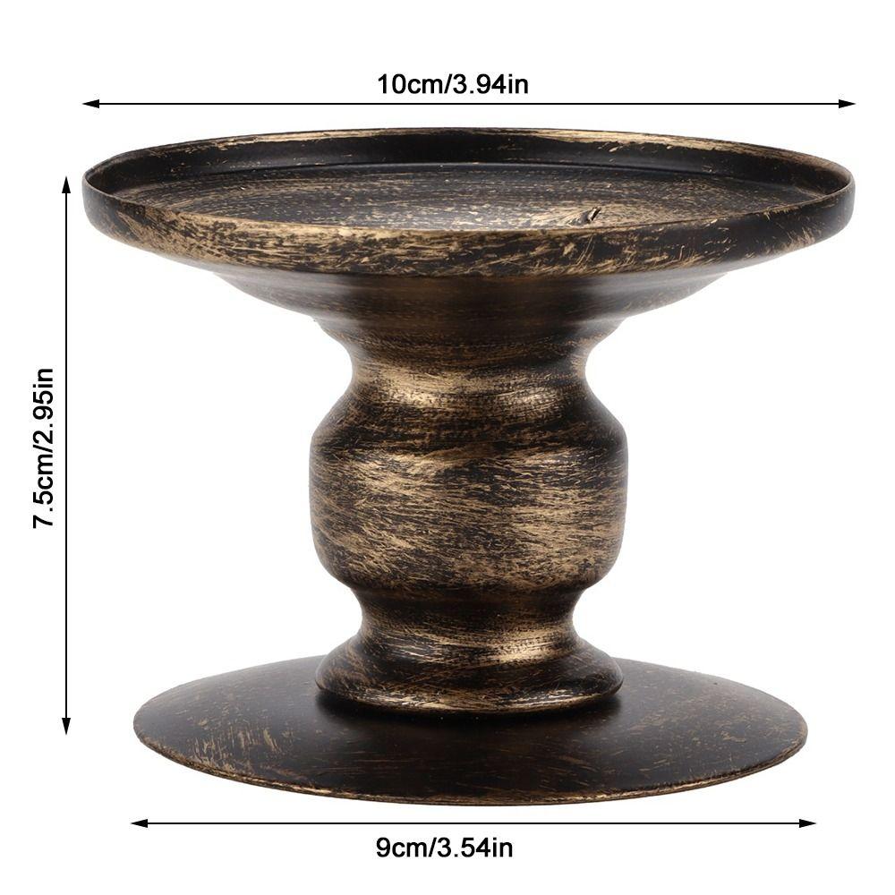 Black Iron Candlestick Stand Iron Candlestick Holders Metal Candle Pedestal Table Centerpiece