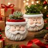 Cartoon Christmas Snowman Santa Succulent Resin Small Flower Pot Holiday Desk Decoration Hot Export Style