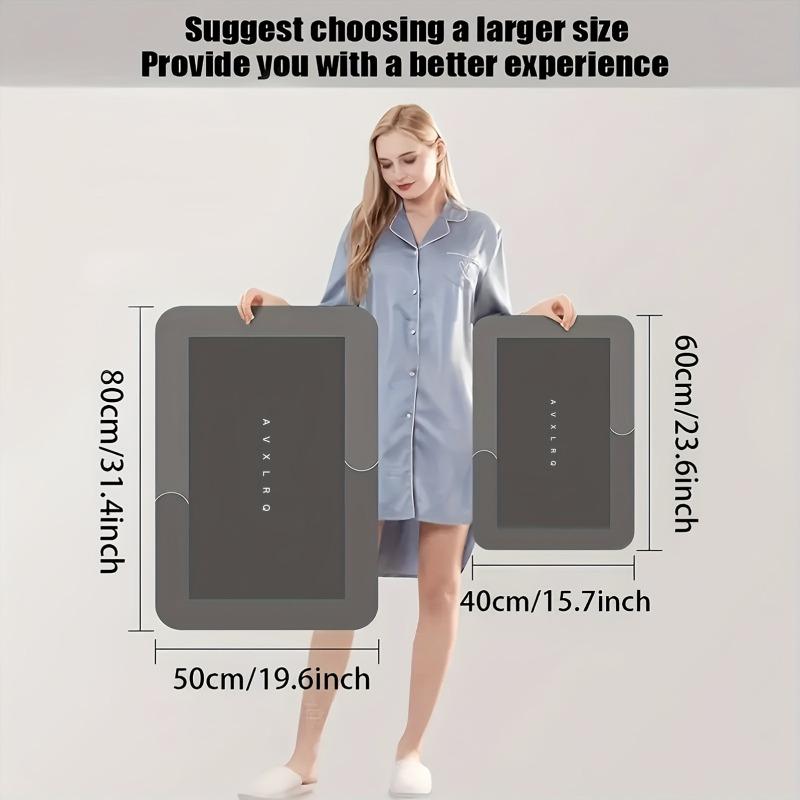 Diatomaceous Earth Bath Mat Super Absorbent Non Slip Fast Drying Soft Floor Mat for Bathroom Shower Laundry Bedroom Kitchen RV