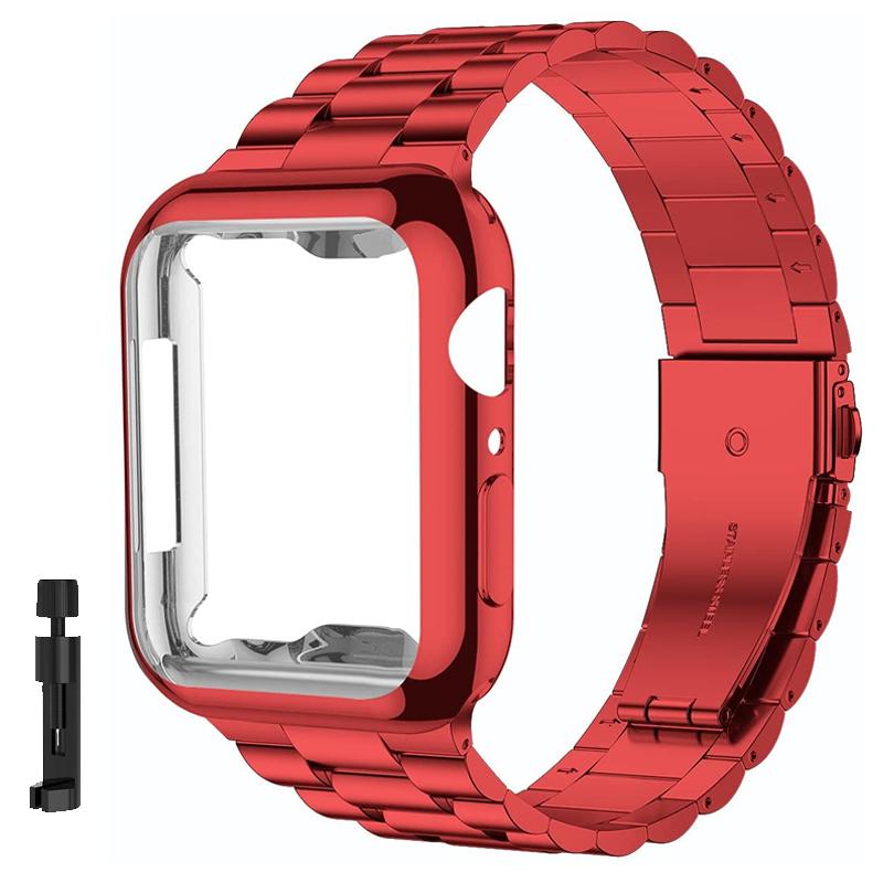 Case+Strap iWatch Band Ultra2 49mm Stainless Steel Metal Strap For Apple Watch 9 41 45MM 44mm 40mm SE Series 8 7 6 5 4 Cover