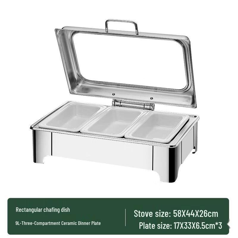 Electric Flip-Lid Stainless Steel Buffet Chafing Dish