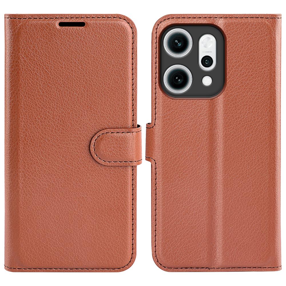 For Oppo Reno14 5G (China)/Oppo Reno14 5G (Global) Case Litchi Texture Shockproof Leather Wallet Phone Cover