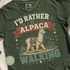 Alpaca Walking Tee, I'd Rather Be Alpaca Walking, Retro Animal Graphic Shirt