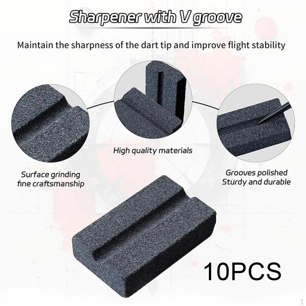 10Pcs Dart Point Sharpener for Tip Remover Tool Portable with V Groove Maintenance Compact Sand