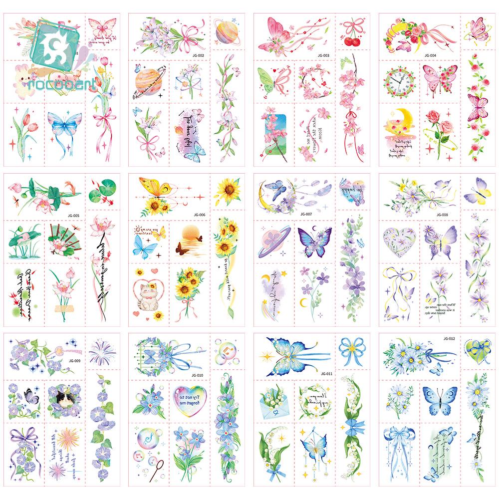 Rikalong Waterproof Cartoon Glitter Tattoo Stickers - Dreamy Gradient Face Designs