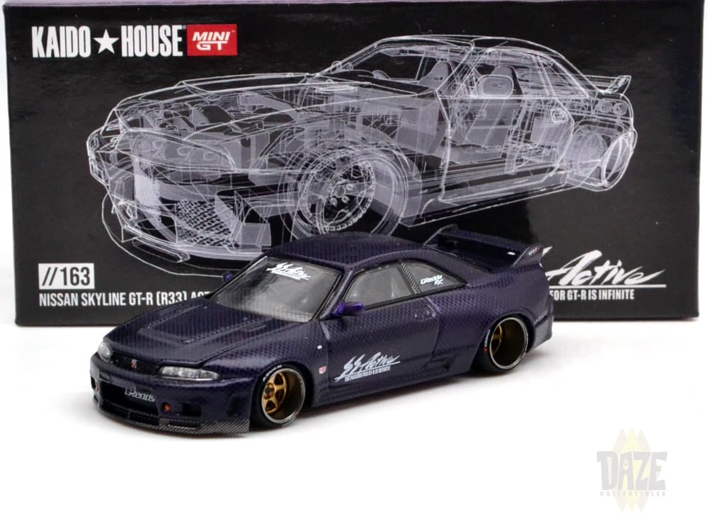 MINI GT 164 Scale KAIDO HOUSE - NISSAN SKYLINE GT-R (R33) ACTIVE CARBON R V2 - PURPLE CARBON KHMG163