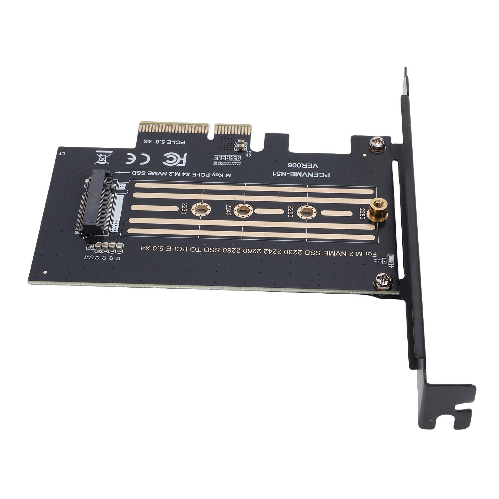

PCIe 4X to M.2 M Key Card 128Gbps Speed PCI E X4 5.0 GEN5 to M.2 NVMe Adapter Card for 2280 2260 2242 2230 SSD