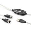 USB IN-OUT MIDI Adapter Cable Electronic Keyboard Converter Cord Laptop PC to Music Keyboard Audio Cable for Windows7/8/10 Vista