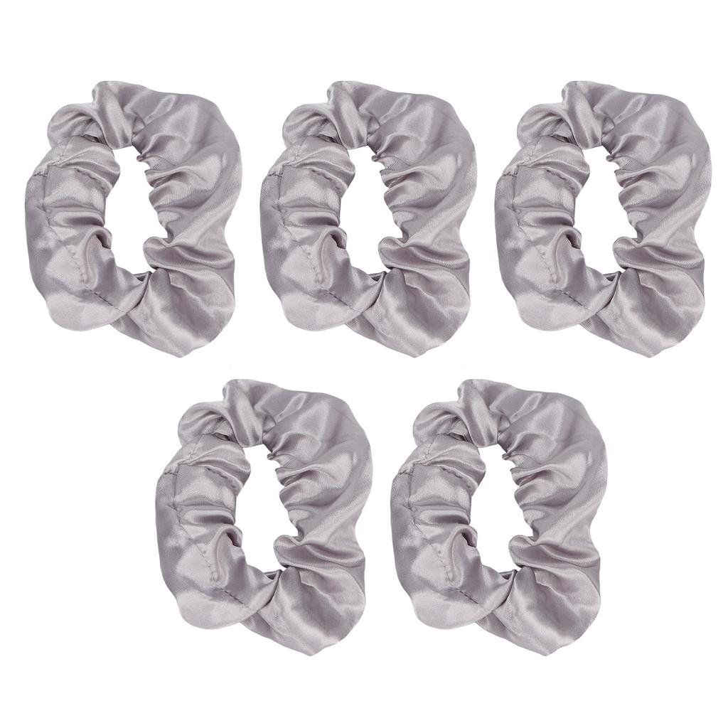 5pcs Light Up Scrunchies Light Up Grey Satin Elastic Glow in The Dark Hair Scrunchy for Women
