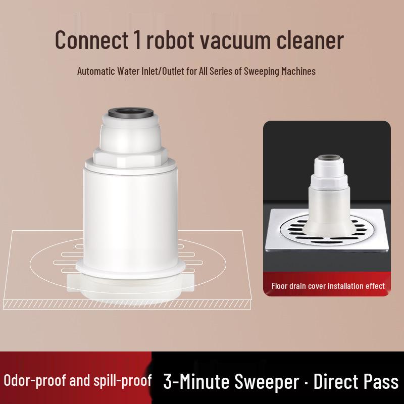 Three-Way Connector for Robot Vacuum Cleaner Drainage - Compatible with Stone Yunjing Kärcher Models