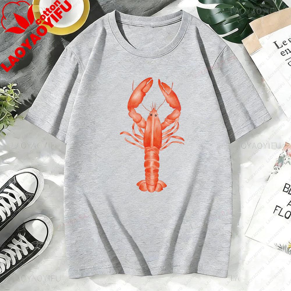 Lobster Graphic Printed Tshirt Lobster Lover Gift Shirt Unisex Unisex Cotton Short Sleeve Casual Fashion Summer Short Sleeve