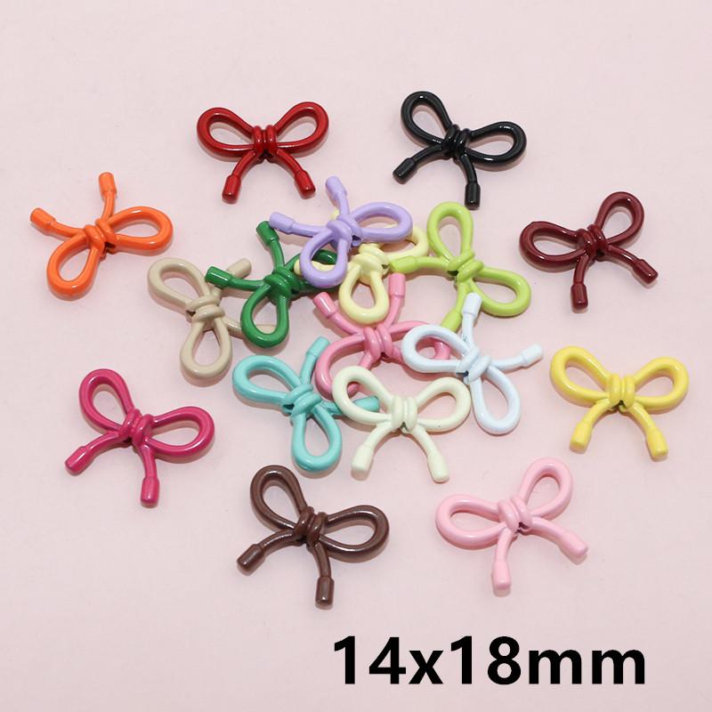 10pcs Random Mix Enamel Bow Tie Charms Pendant Alloy Handmade DIY Jewelry Making Accessories for Bracelet Necklace Keychain