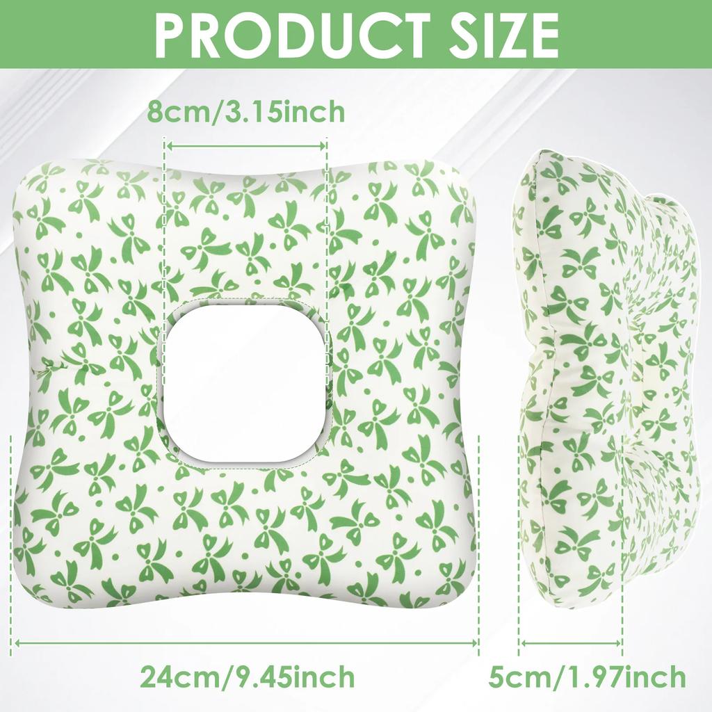 Ear Piercing Pillow for Side Sleepers Superfine Fiber Cotton O Type Hollow Design Strong Support Portable Ear Guard Pillow