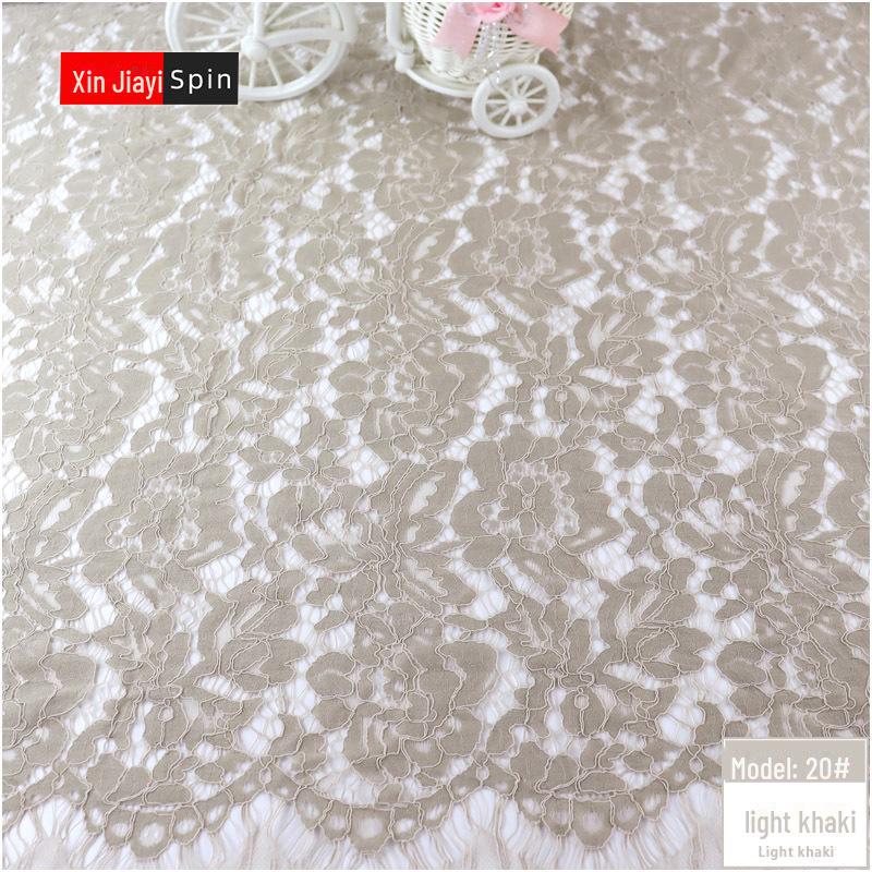 Hollow Tassel Eyelash Lace Fabric for Fashion Dresses