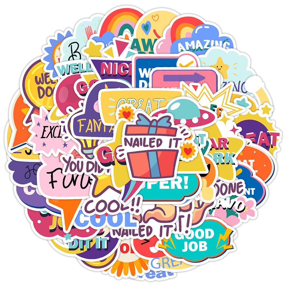 50 Reward Series Waterproof Graffiti Stickers for Water Bottles & Suitcases