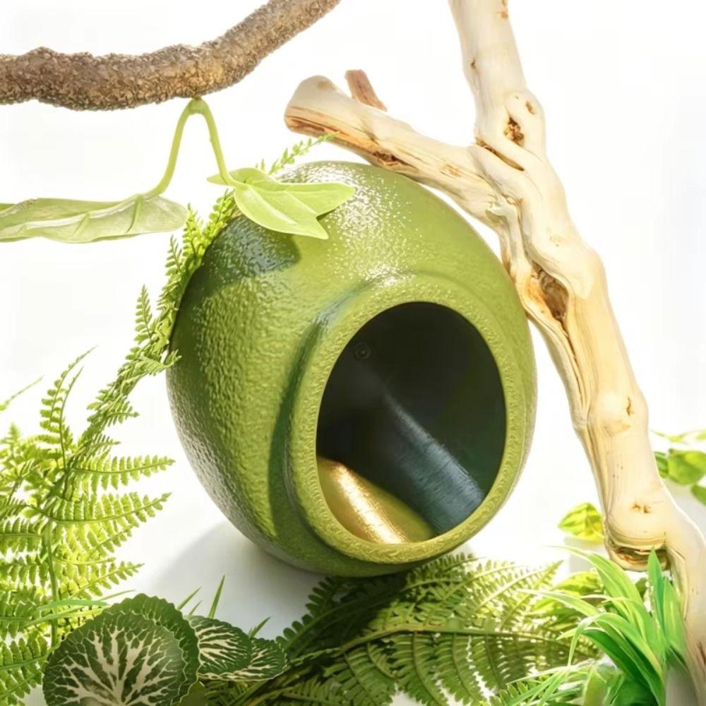 Suction Cup Reptile Hideouts Egg Shaped Climbing Habitat Safe Terrarium Decoration  Gecko Habitat