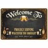 Retro Metal Sign Wall Art Mural Aesthetic Room Home Decor Items Poster Vintage Metal Plate Garage Decoration Tin Sign Plates Bar