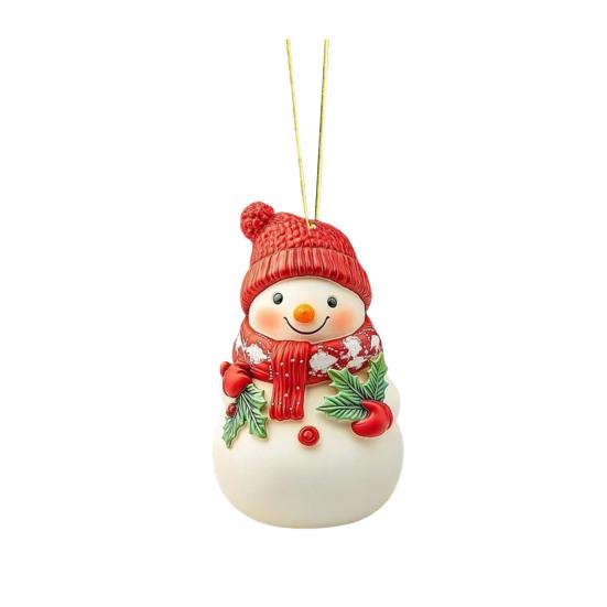 Christmas Ornament Snowman Pendant Acrylic Car Hanging Decoration Winter Xmas Tree Decoration Festive Gift Decor