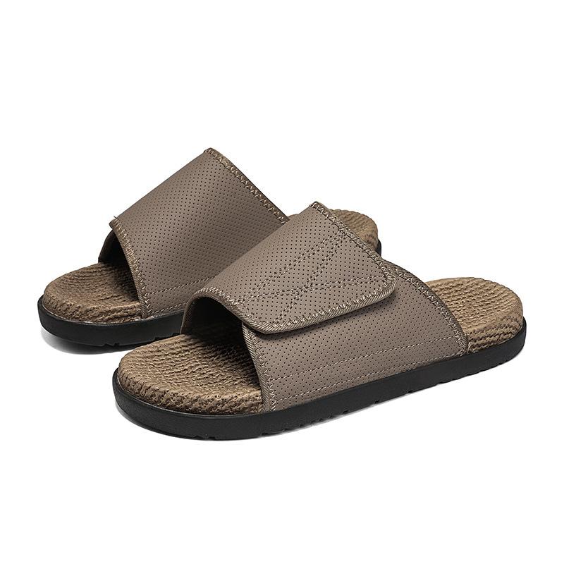 

Популярные тапочки Мужские большого размера тапочки на одно слово Летняя уличная обувь Мягкая подошва плюс полнота очень большого размера 39-48 44 хаки