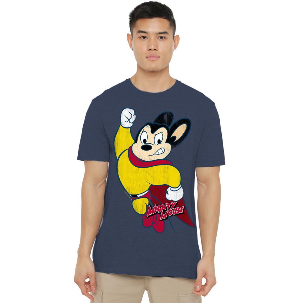 Mighty Mouse Classic Hero T-Shirt S-2XL Navy XXXXL