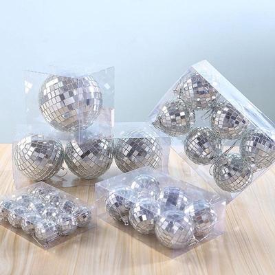 6 Stück Disco-Kugel-Hängespiegel, Disco-Kugel, reflektierend, hell, silberfarben, Disco-Spiegelkugeln