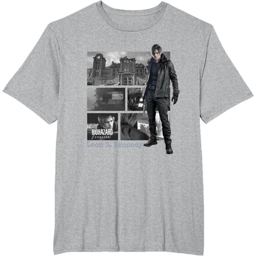 Resident Evil (BIOHAZARD) Leon S. Kennedy Graphic Print Survival Horror Game Fan Merch Streetwear T-Shirt