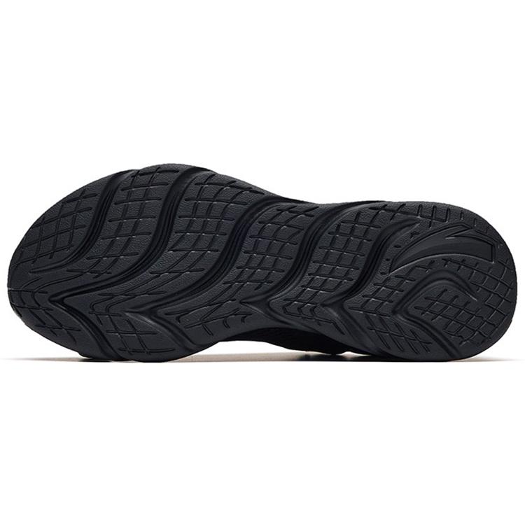 New Anta Running Collection Cushioning, Abrasion Resistant, Breathable, Lightweight Low Top Running Shoes Men's All Black 112235571-4