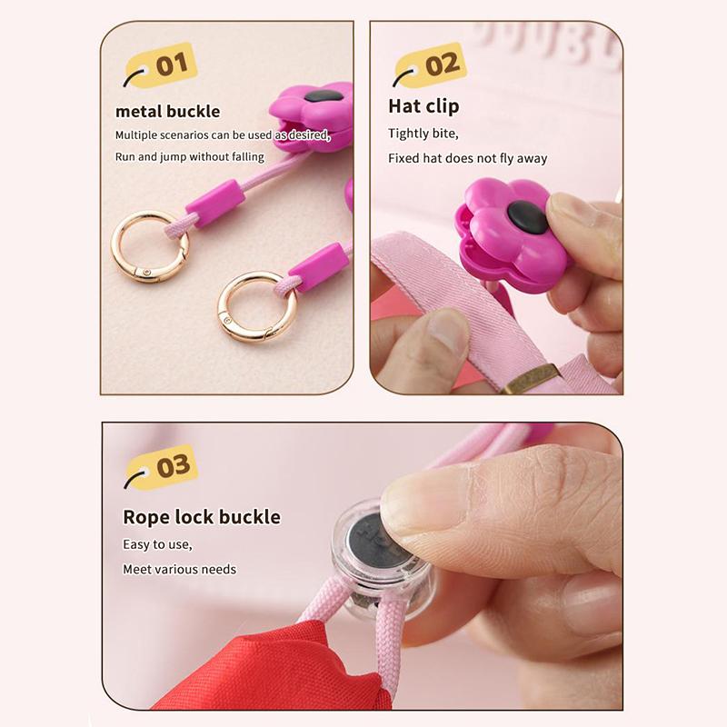 1Pcs Portable Flower Shape Cap Clip Anti-Lost Silicone Holder For Backpack Handbag Travel Sun Hat Free-Hand Portable Organizer