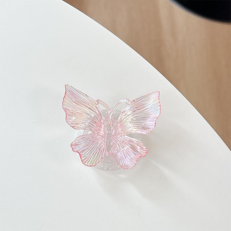 Three-Dimensional Colorful Butterfly Mobile Phone Airbag Bracket Magnetic Paste Flash Powder Wind Ring Desktop Watching Drama