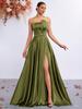 European & American Elegant Strapless Slim-Fit Slit Gown - Perfect for High-End Banquets & Evening Parties