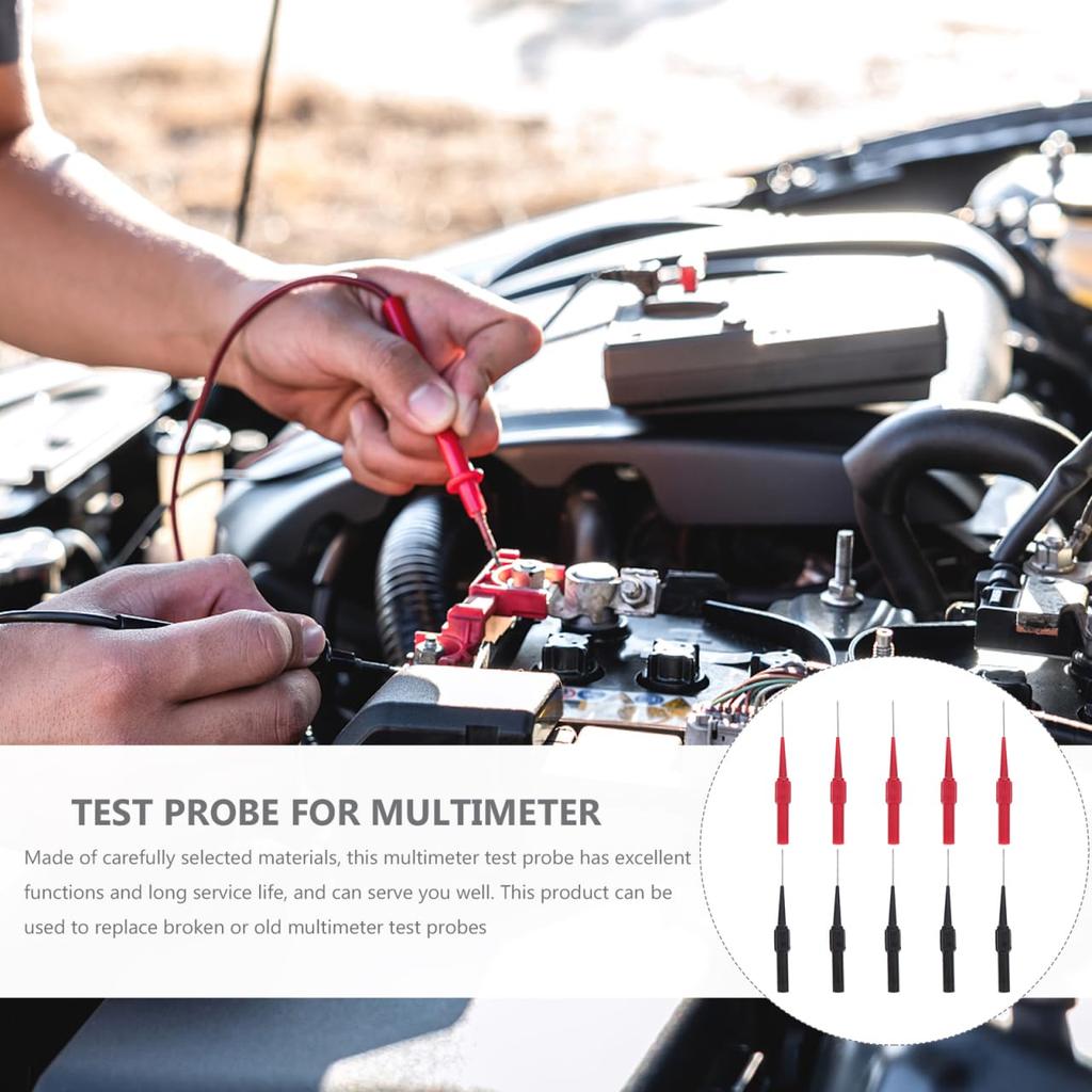VORCOOL Multimeter Test Tester Replacement for Electrical 10-Piece Probes, 9.45-inch High-Sensitivity Leads, Ultra-Thin Design, Measurement.