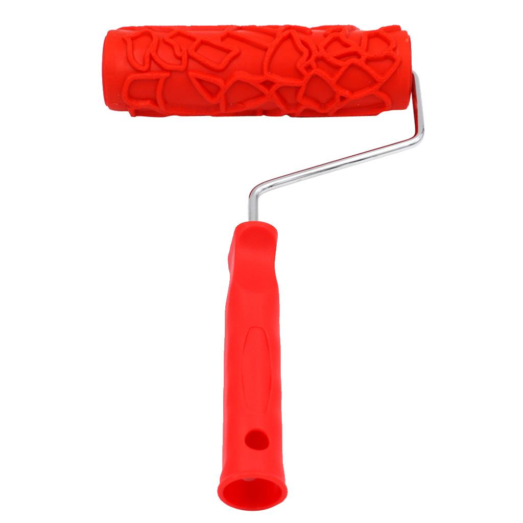 17.5cm Embossed Paint Roller Painting Brush Sleeve With Red