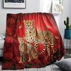 1PC Red Rose Animals Print Flannel Blanket, High Quality All Seasons, Home Decor, Warmth and Comfort, Perfect for Christmas Gifts